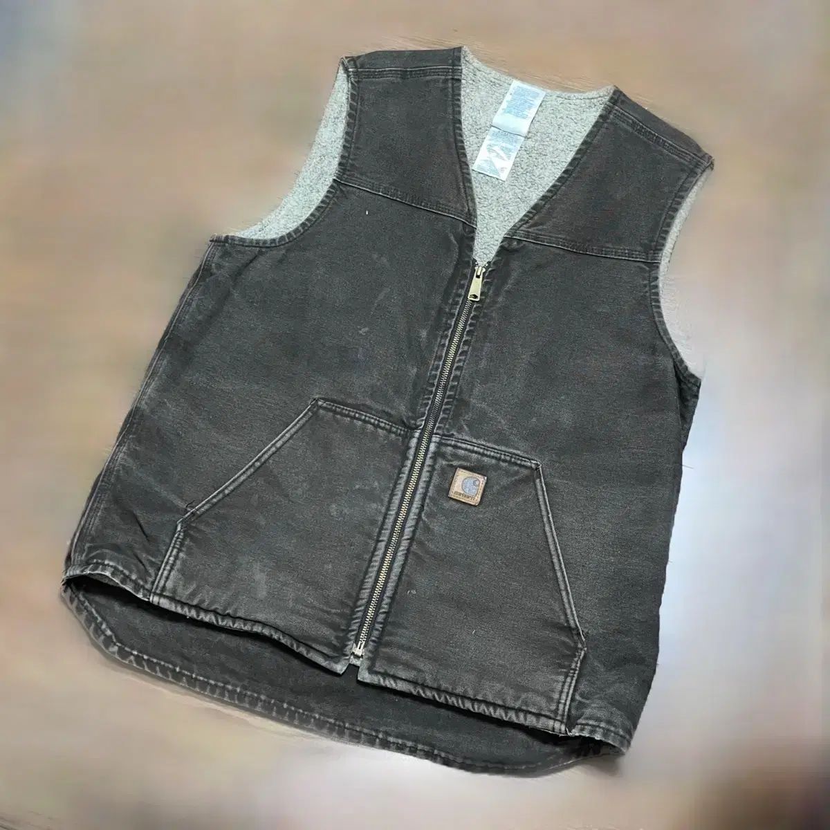 ヴィンテージ Carhartt カーハート シープスキン ジップアップ ベスト DARK BROWN 冬