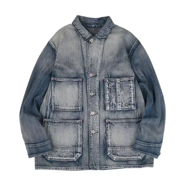 3 ボーンロウ 24fw 40s ヴィンテージ カバーオール ジャケット ブリーチ Indigo