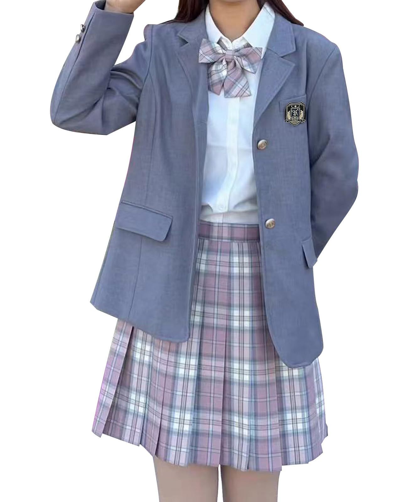 数量 grey S お遊戯会 入学式 卒業式 スカート セット 女子制服 高校生 ジャケット スーツ 5点セット 女子学生服 QOOLY