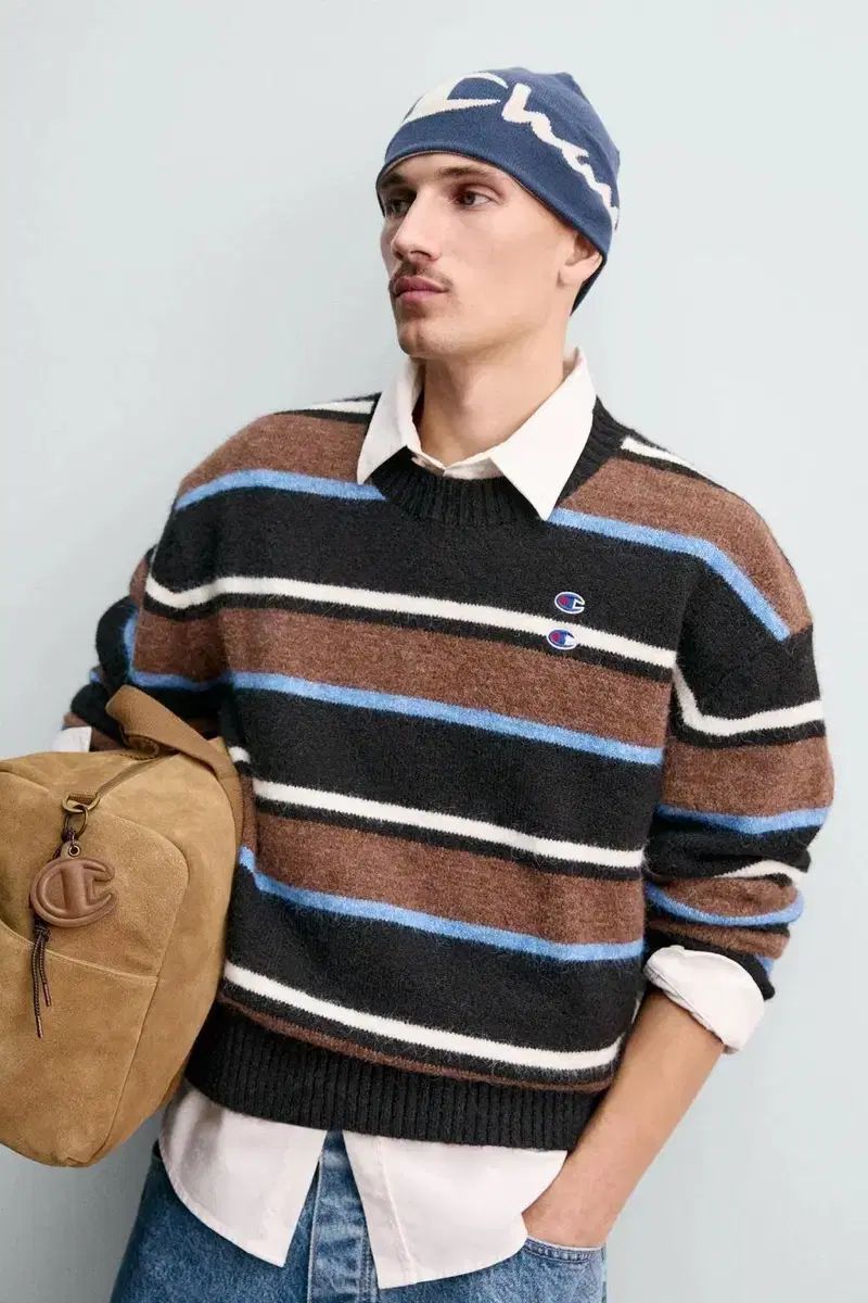 ZARA×Champion ストライプニット Lサイズ