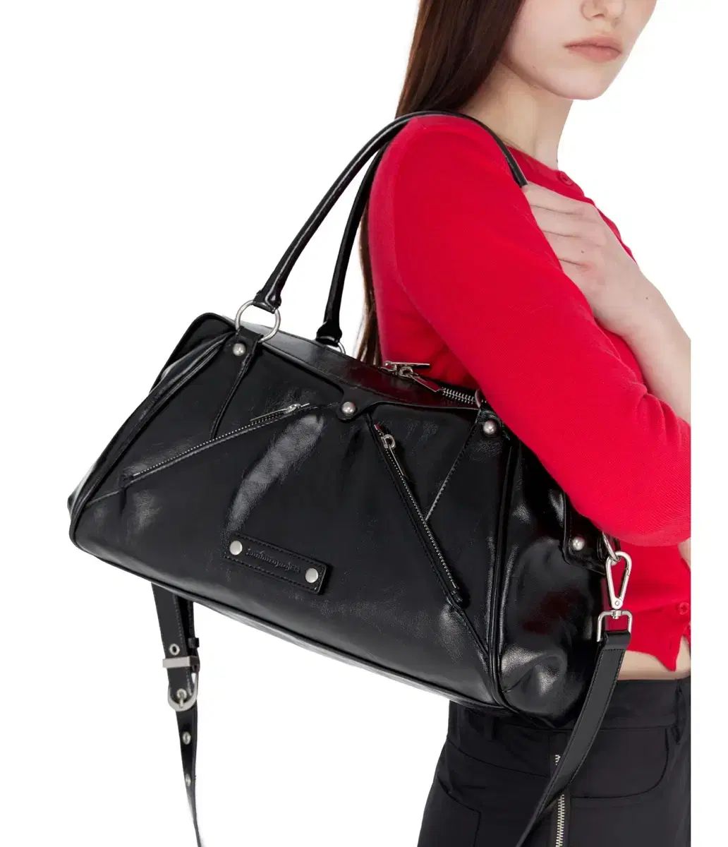 썬 Face the Sun 프로 プロジェクト Faux Leather M O S Bag 모스 モス 백 블랙 ブラック