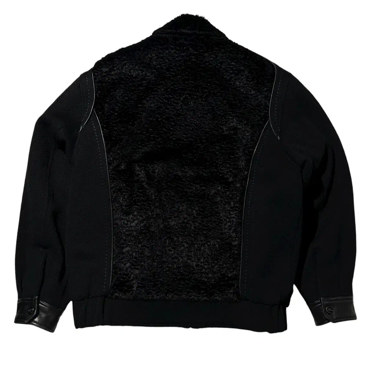 L-XL REDOX レッド옥스 ウール ラムスキン ブルゾン ジャケット ブラック