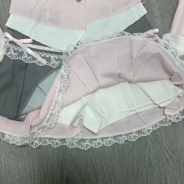 輸入 姫ギャル ピンク ブラウス グレー スカート セット