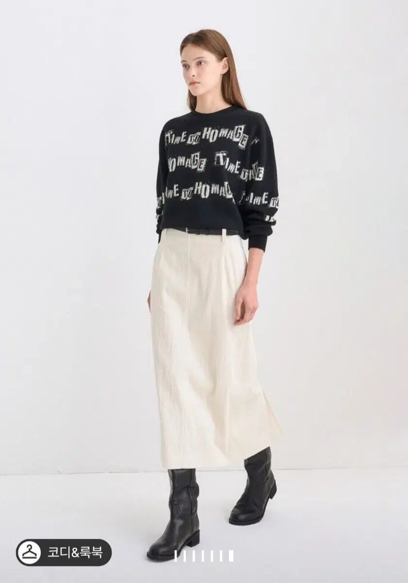 TIME ブラック レタリング パターン セーター