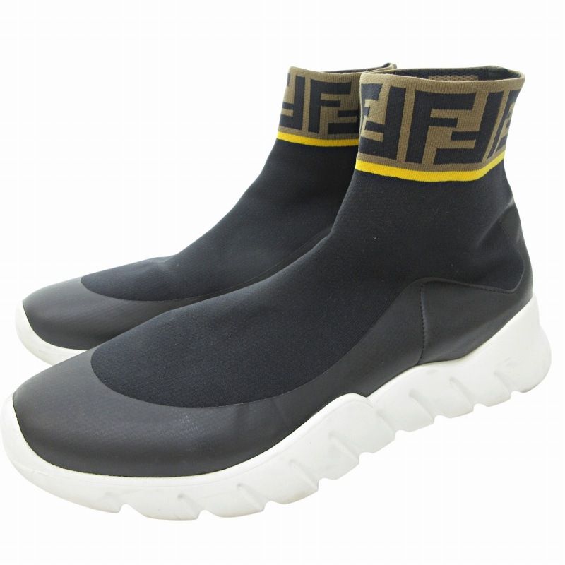 【美品】　FENDI　フェンディ　ロココ　バイカーブーツ　ニット　ズッカ柄　36 美品】 FENDI フェンディ ロココ バイカーブーツ ニット ズッカ柄 36