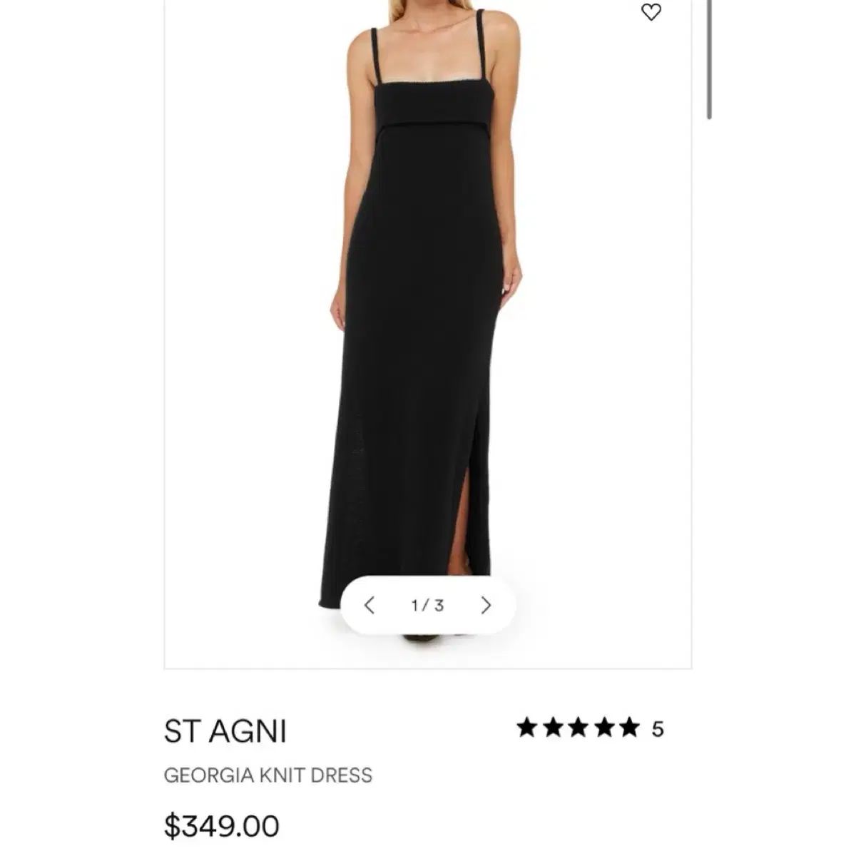 レディースXS新商品ST AGNI セントルイス セント アグニ ジョージア ニット ドレス ブラック