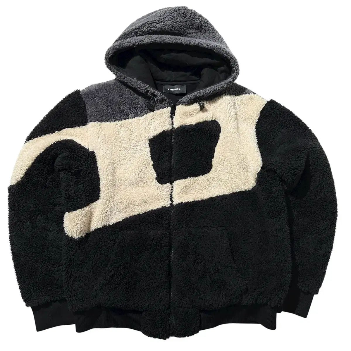 L-XL DIESEL ディーゼル Dロゴ フリース フード ジャケット