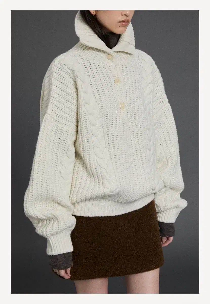 ged GED Buttob-Up Cable Knit