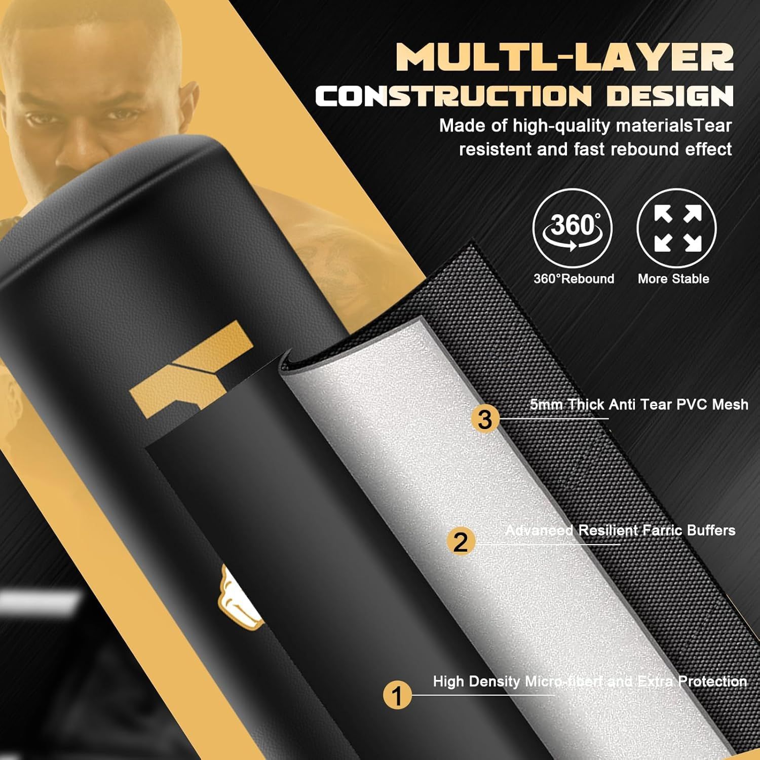 175cmの重いボクシングバッグ大人の10代のスタンド グローブ付きの自立したパンチングバッグ