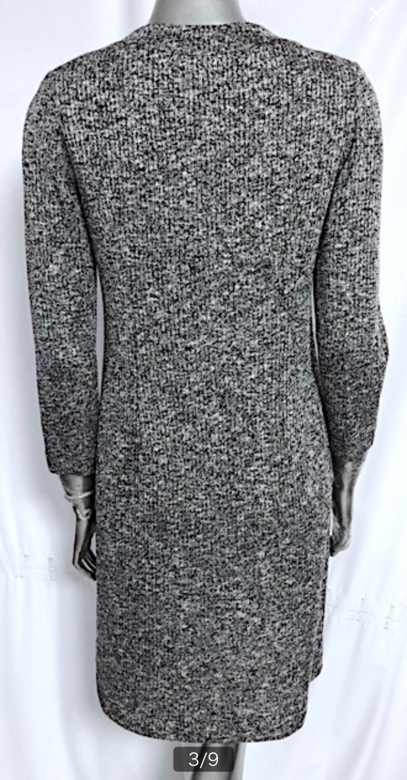 定価10万程 miss ashidaミスアシダ ニット 長袖 ノー ワンピース 9号 M 黒白 フォーマル 結婚式 入学式 卒業式 T 40