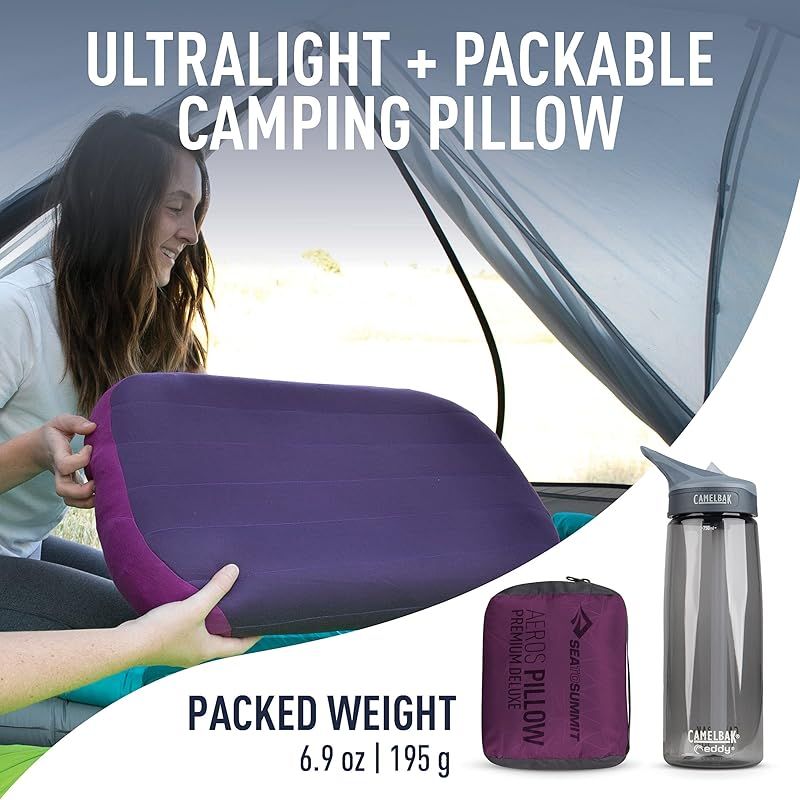 Sea to Summit Aeros 空気注入式トラベルピロー 22 x 14 マゼンタ