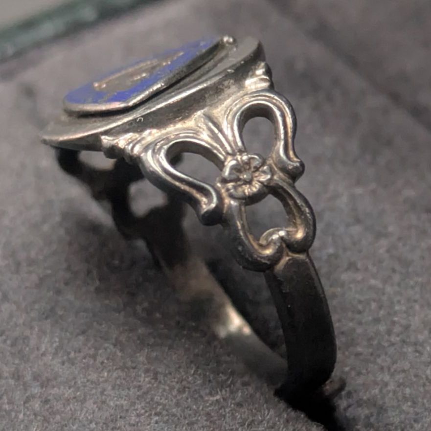  Camp Fire Girls リング 刻印 青エナメル 9号～12号 調整可 3 8 g ヴィンテージ アメリカ製 リング 指輪 アクセサリー