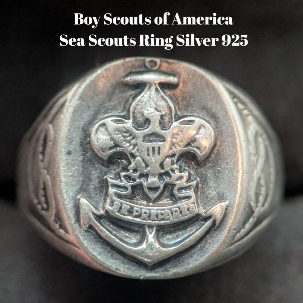 BSA シースカウト リング STERLING 刻印 17.7号 7.8g アンカーモチーフ ヴィンテージ アメリカ製 米国USA