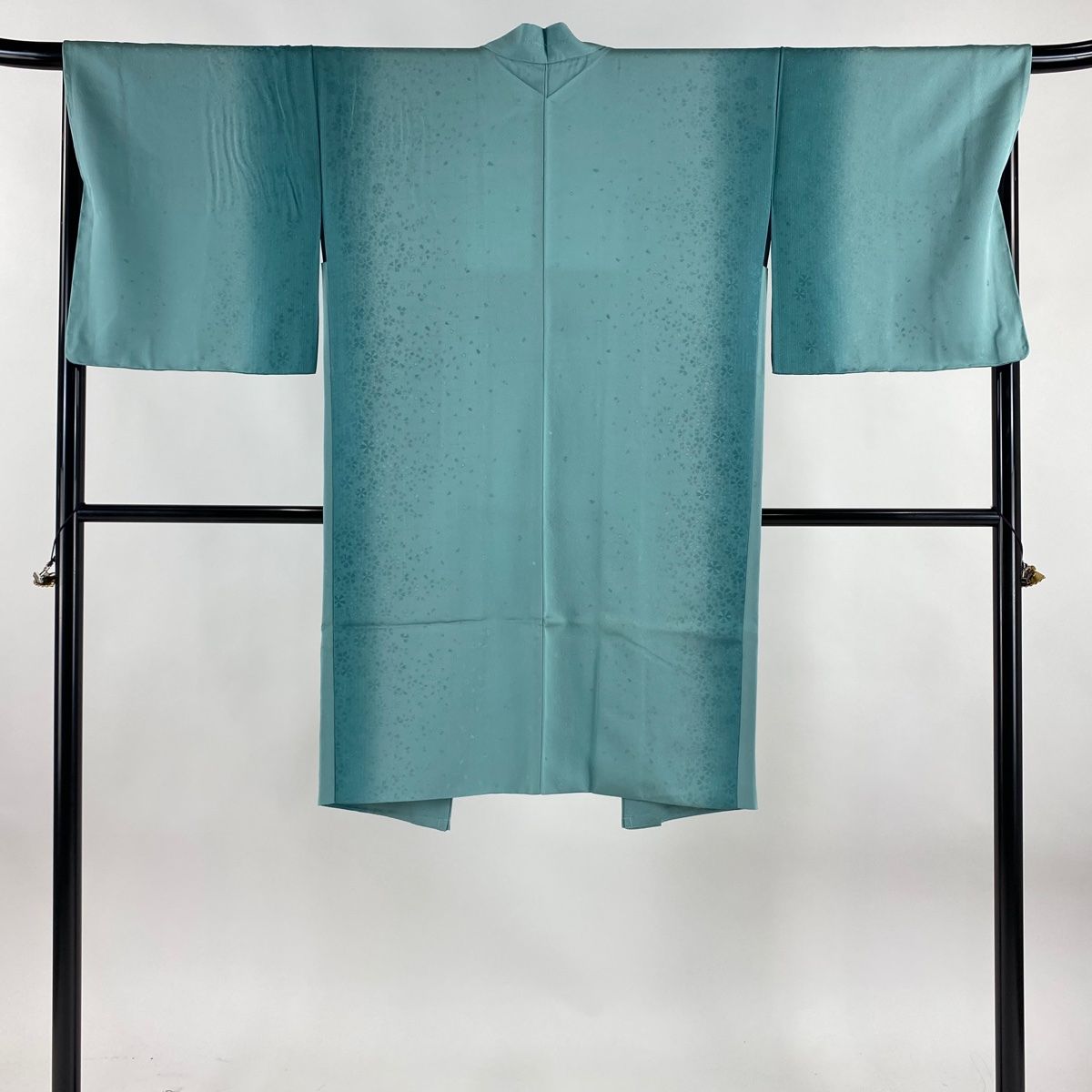 羽織 身丈107 5 cm 裄丈67 M 地紋 ぼかし 銀糸 緑 正絹