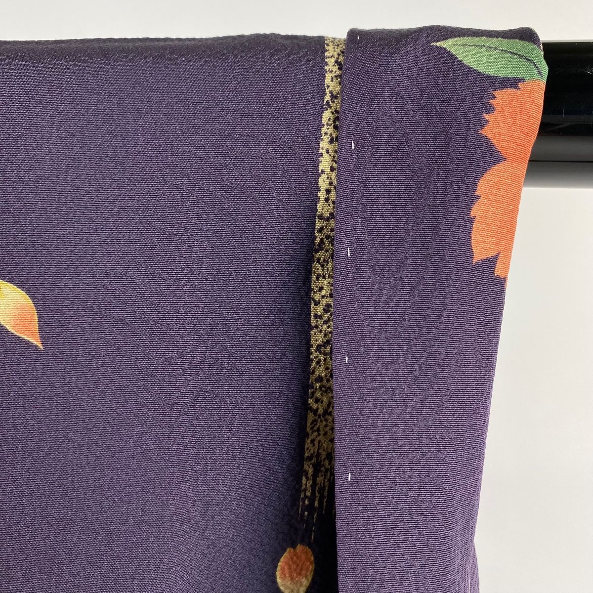  羽織 身丈107 cm 裄丈67 M 草花 花びら 紫 正絹 羽織 着物 浴衣