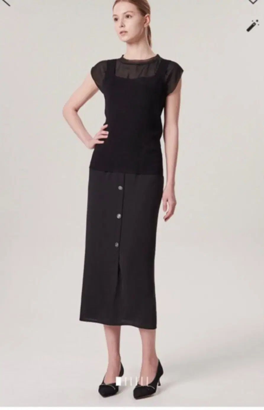 The HANDSOME TIME 2020 ボタン ディテール ハイウエスト スカート 61-90 サイズ