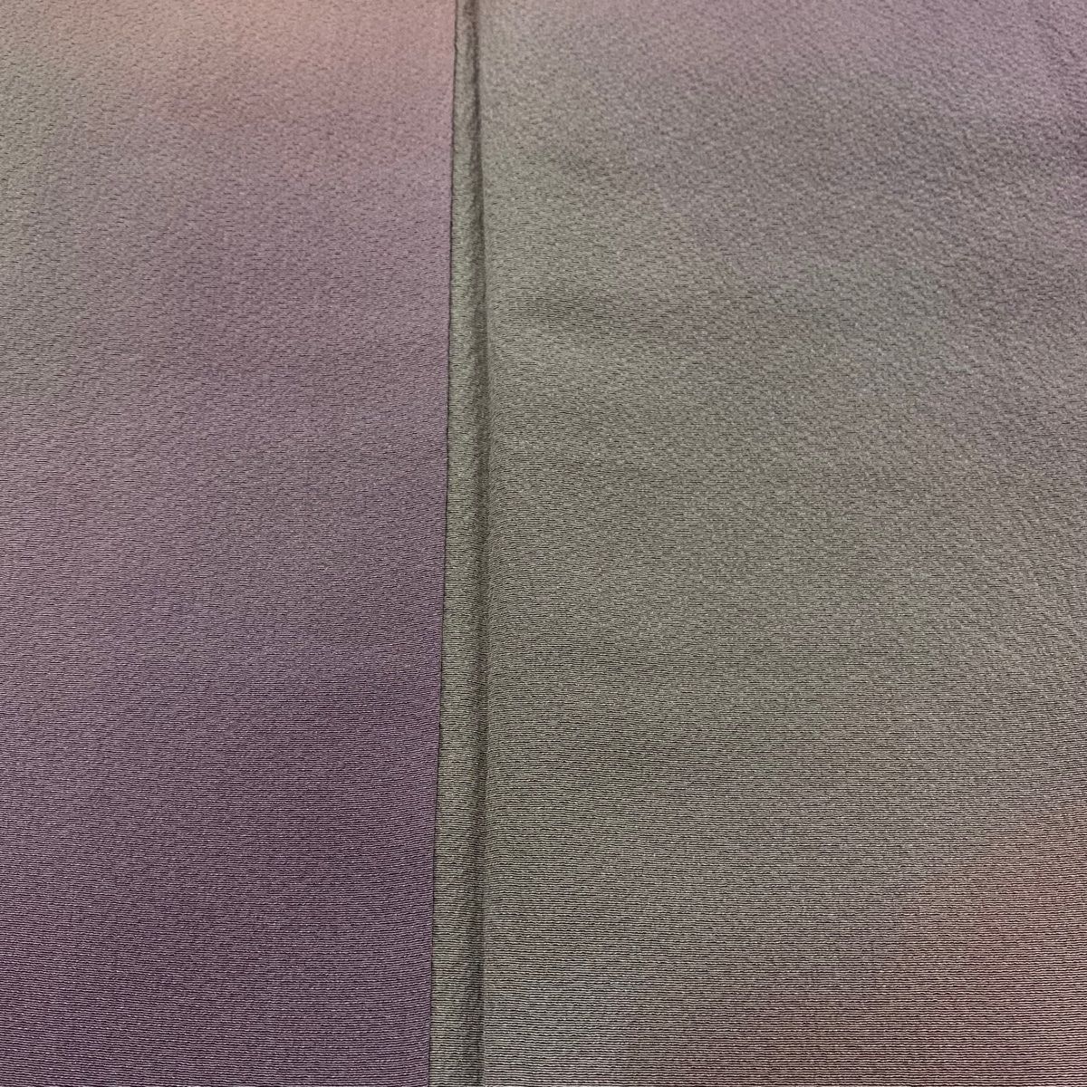  小紋 身丈150 5 cm 裄丈62 S 袷 斉藤三才 落款 ぼかし柄 灰紫 正絹 秀品 小紋 着物