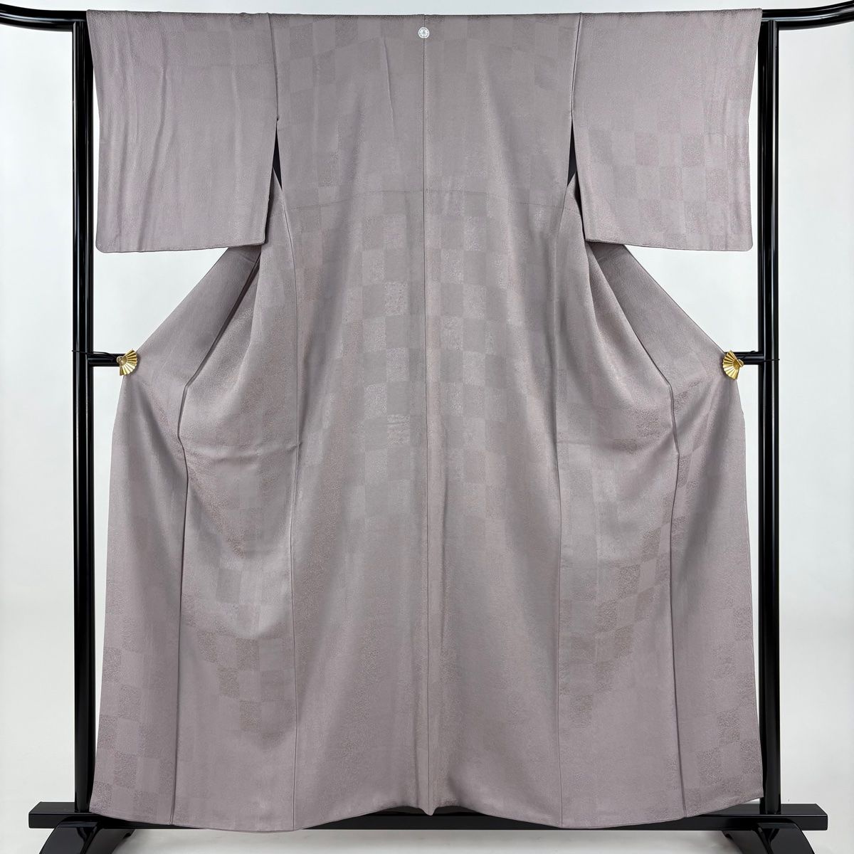 色無地 身丈158.5 cm 裄丈64 M 袷 地紋 薄小豆 正絹 秀品 一つ紋