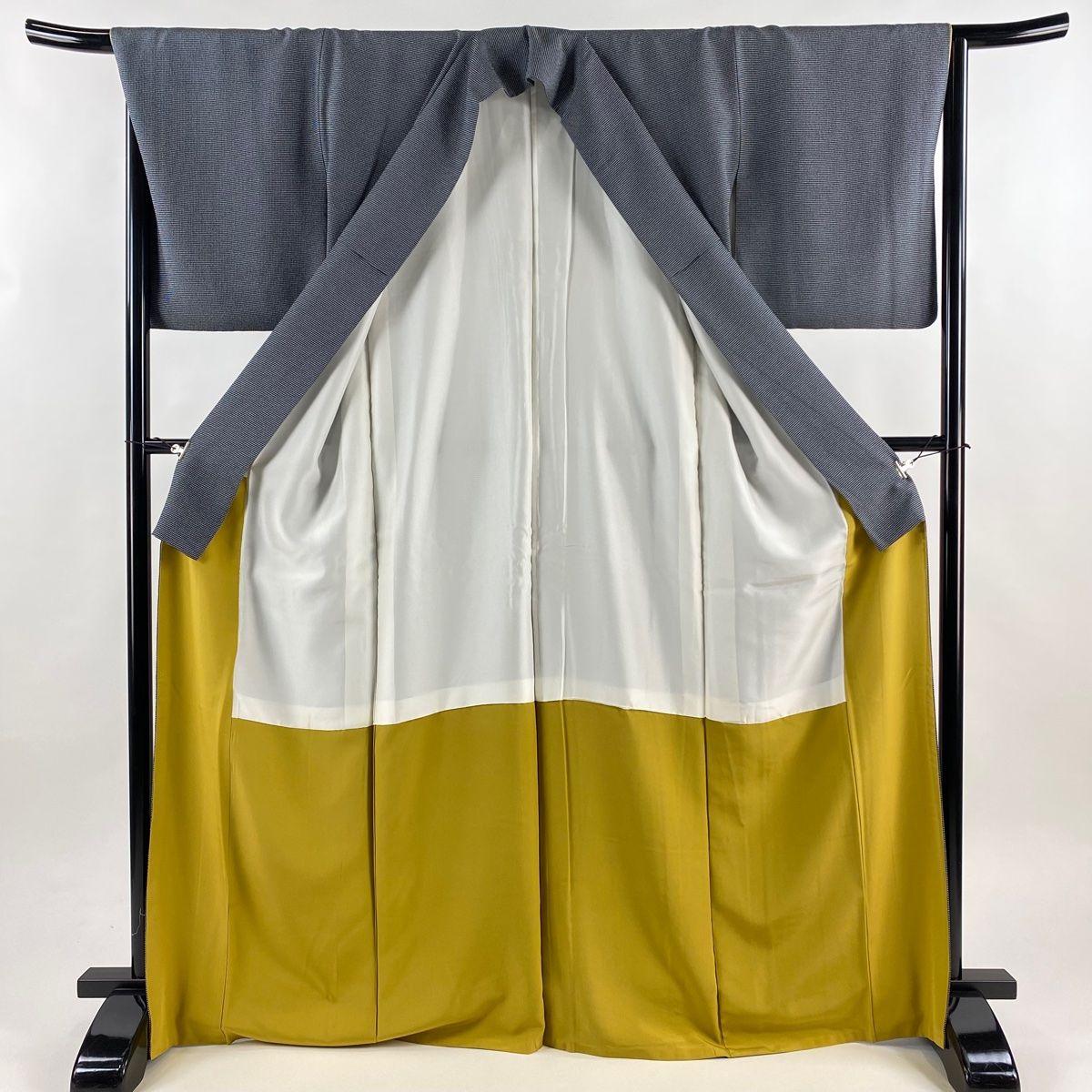  江戸小紋 身丈171 cm 裄丈67 M 袷 角通し 濃紺 正絹 秀品 一つ紋 小紋 着物