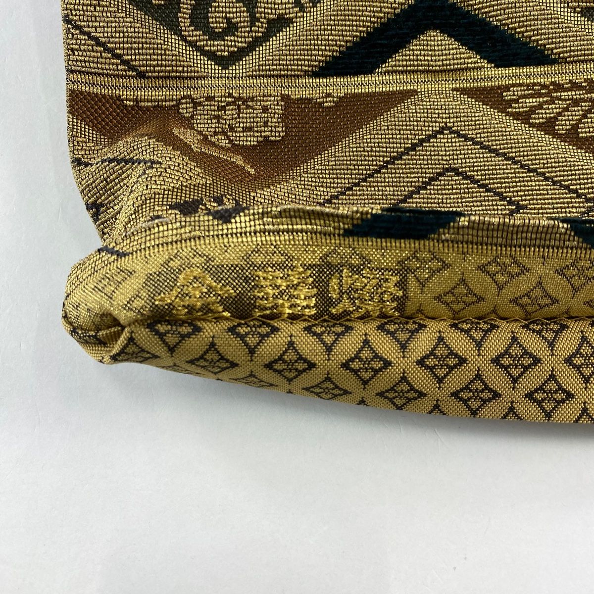 美品】 袋帯 逸品 誉田屋源兵衛 落款 菱文 松竹梅 金糸 金華燦 金色 六