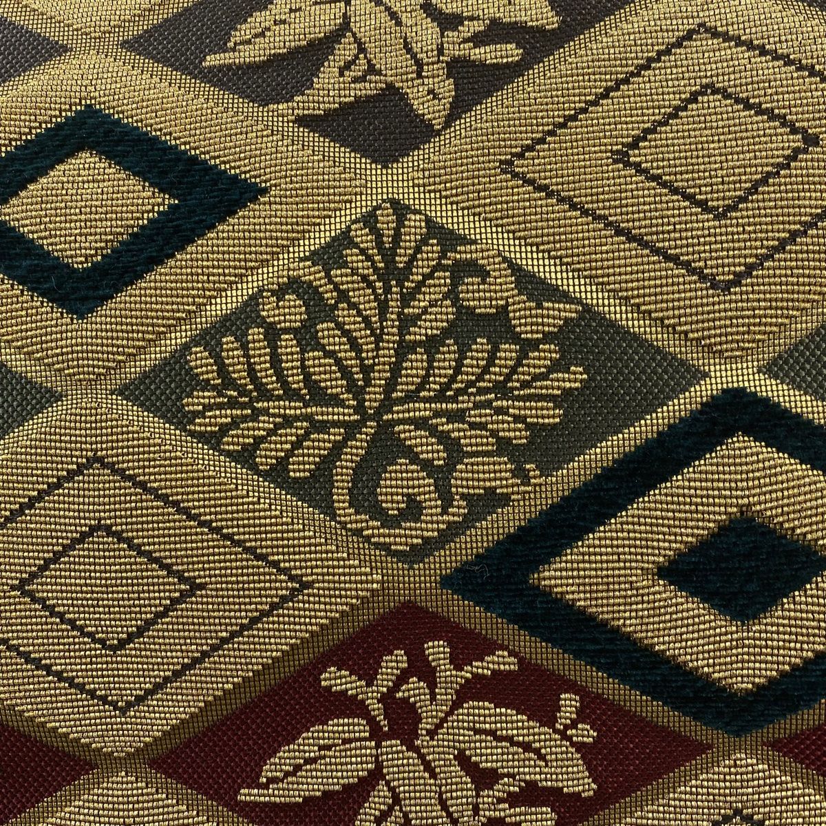 美品】 袋帯 逸品 誉田屋源兵衛 落款 菱文 松竹梅 金糸 金華燦 金色 六