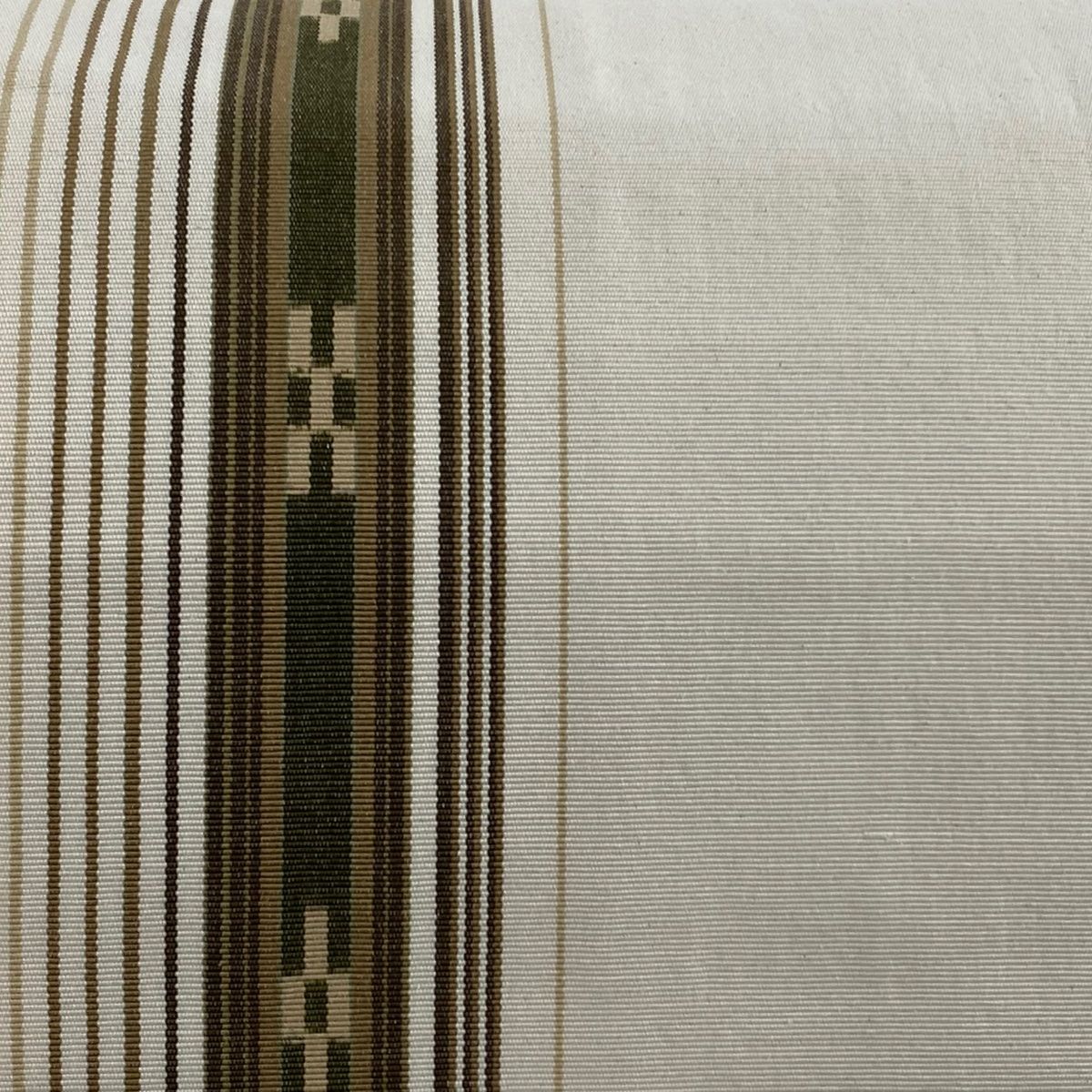 名古屋帯 八寸名古屋帯 縞 幾何学模様 白 綿