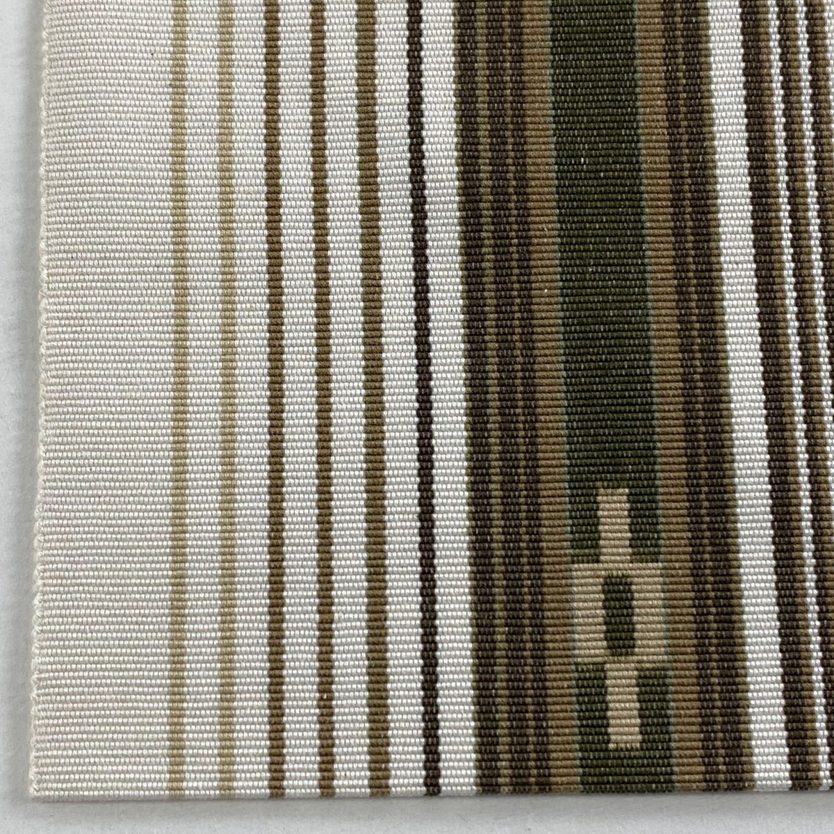  名古屋帯 八寸名古屋帯 縞 幾何学模様 白 綿 名古屋帯 帯