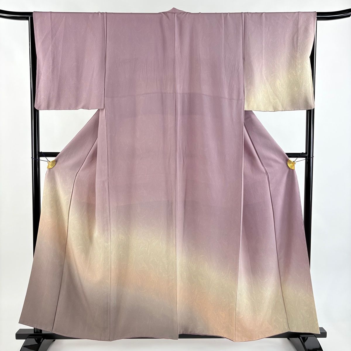 付下げ 身丈157 cm 裄丈66 M 袷 落款 墨流し ぼかし 灰紫 正絹