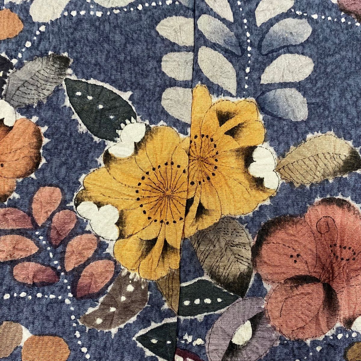  訪問着 身丈160 cm 裄丈64 M 袷 辻が花柄 絞り 茶色 正絹 訪問着 付け下げ 着物