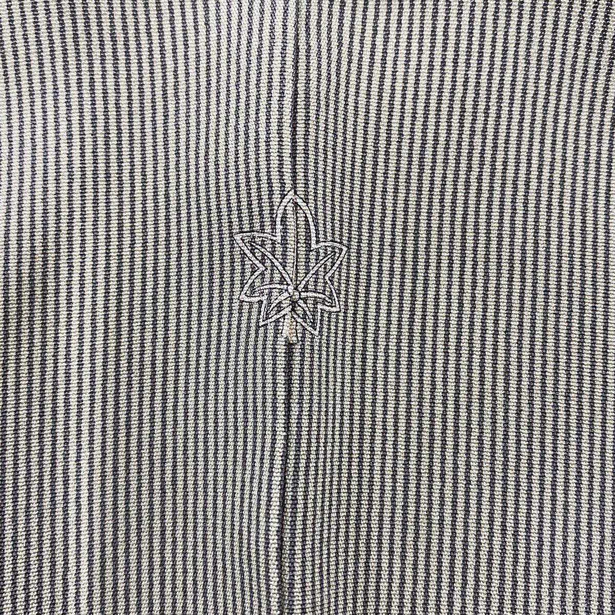  付下げ 身丈157 cm 裄丈66 M 袷 落款 江戸小紋柄 菊唐草 灰緑 正絹 一つ紋 訪問着 付け下げ 着物