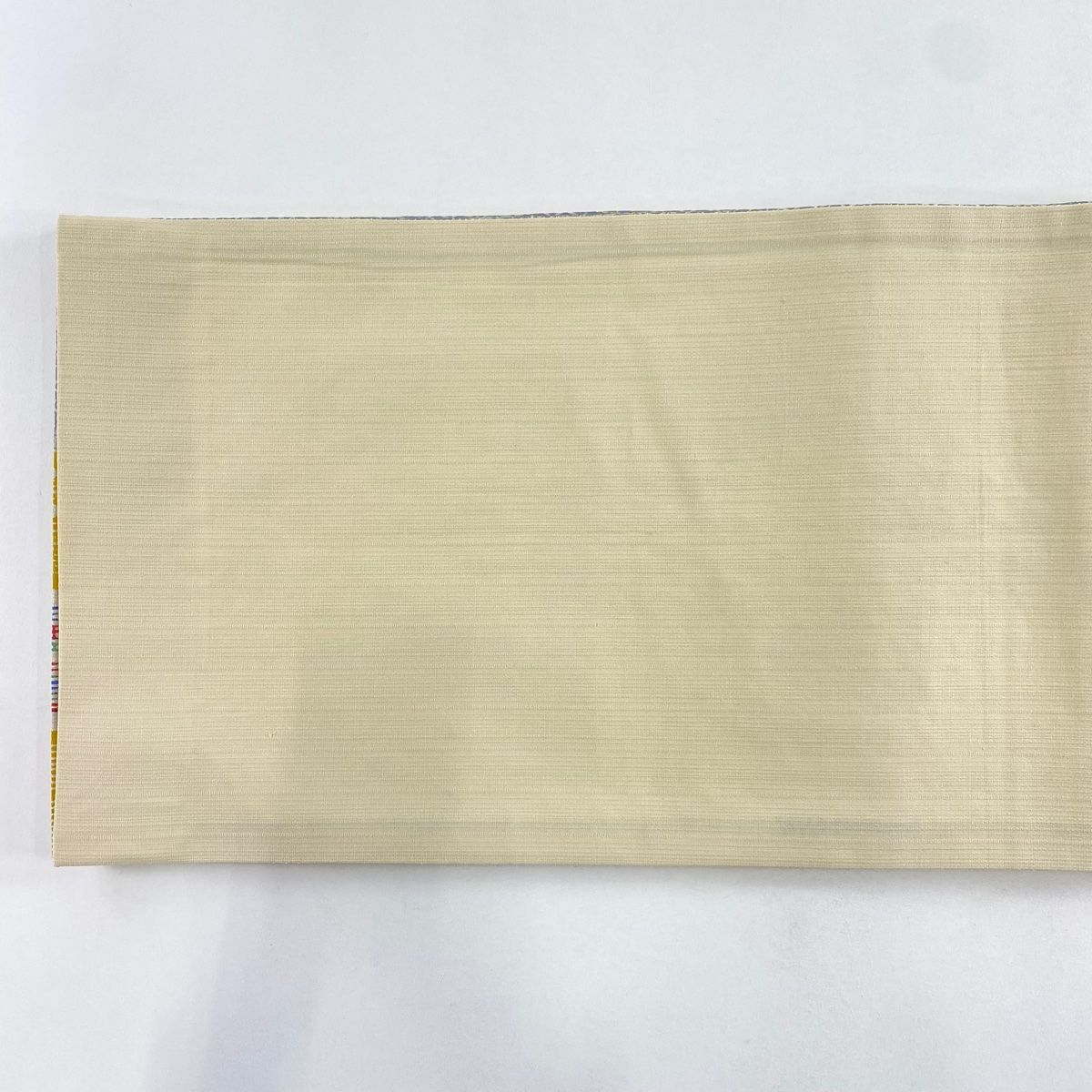  袋名古屋帯 秀品 竹 変わり市松 山吹色 正絹 名古屋帯 帯