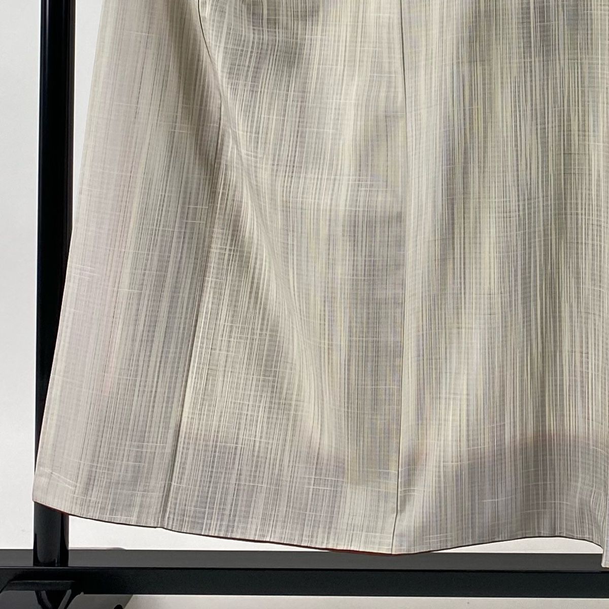 紬 身丈155 5 cm 裄丈63 S 袷 幾何学模様 クリーム 正絹 秀品