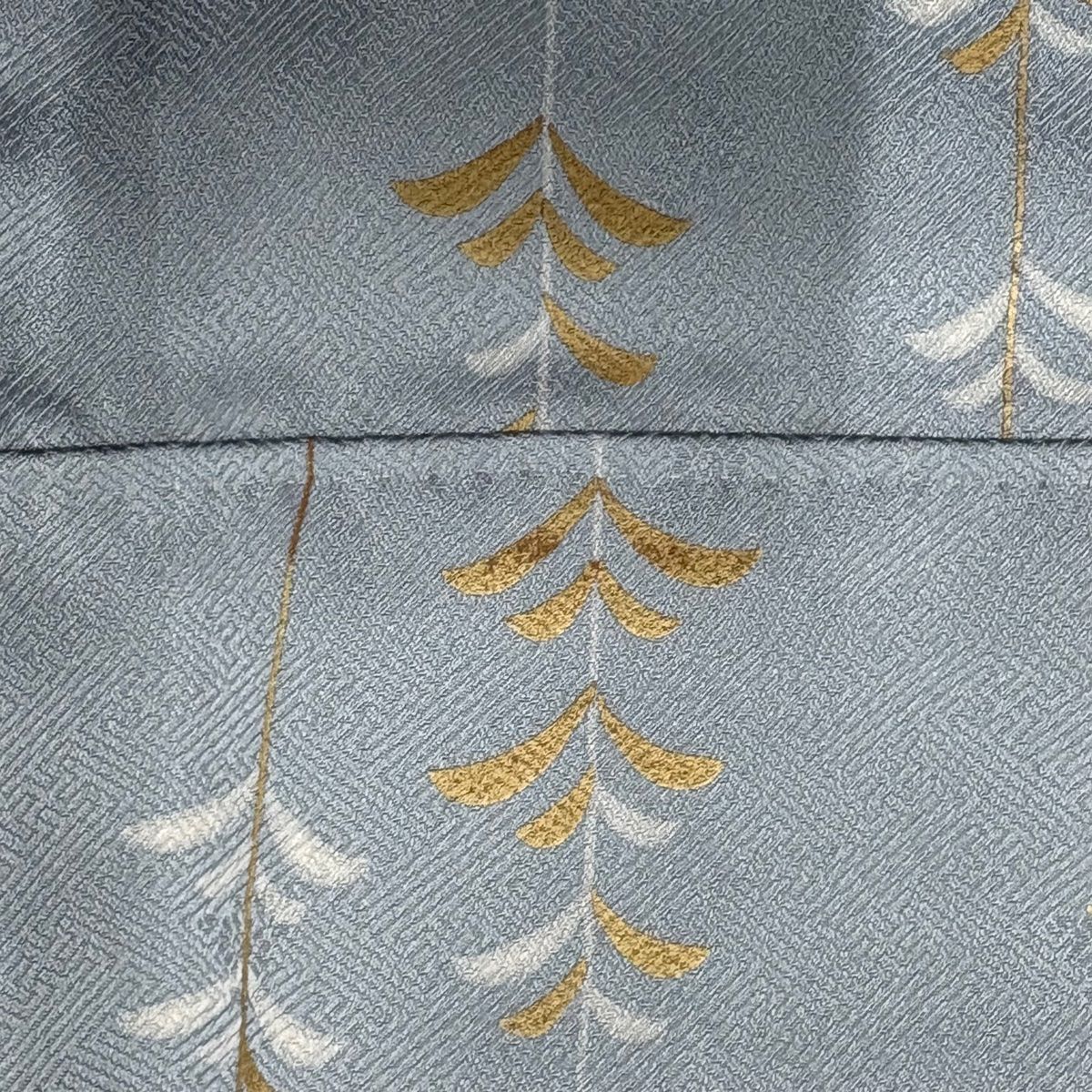  訪問着 身丈153 cm 裄丈65 M 袷 扇面 菊 刺繍 金彩 水色 正絹 秀品 訪問着 付け下げ 着物