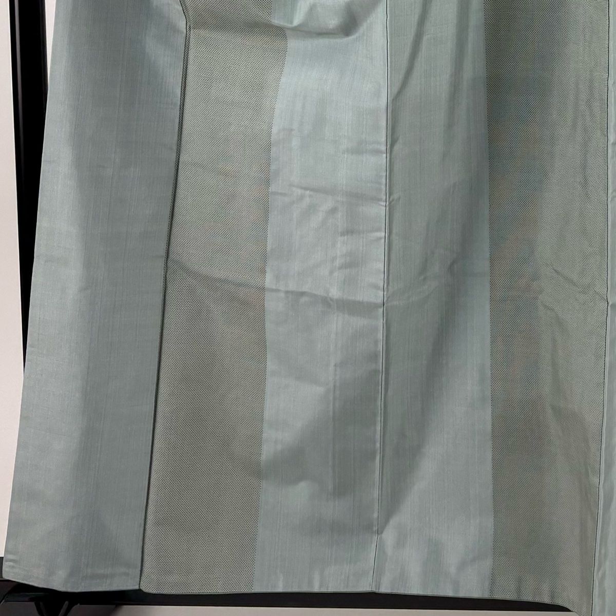 紬 身丈159 5 cm 裄丈64 M 袷 縞 蚊絣 灰緑 正絹 秀品