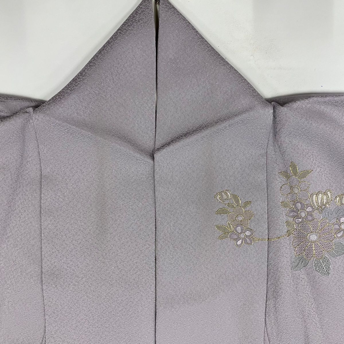  訪問着 身丈155 cm 裄丈69 L 袷 几帳 草花 金糸 刺繍 薄紫 正絹 秀品 訪問着 付け下げ 着物