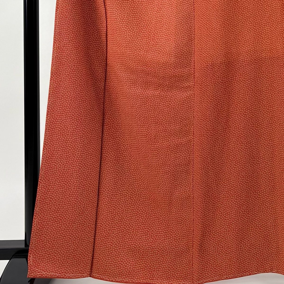 小紋 身丈166 cm 裄丈68 L 袷 斉藤三才 落款 梅 オレンジ 正絹 秀品