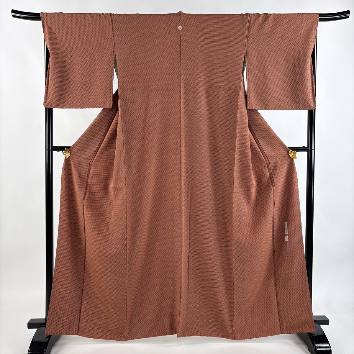 小紋 身丈162 5 cm 裄丈68 L 袷 五嶋敏太郎 落款 鱗 オレンジ 正絹 秀品 一つ紋