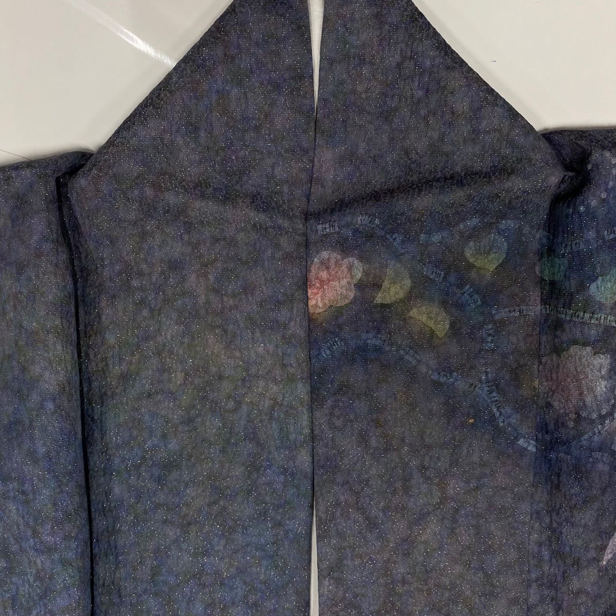  訪問着 身丈167 cm 裄丈69 L 袷 草花 亀甲 金通し ぼかし 青灰色 正絹 秀品 訪問着 付け下げ 着物