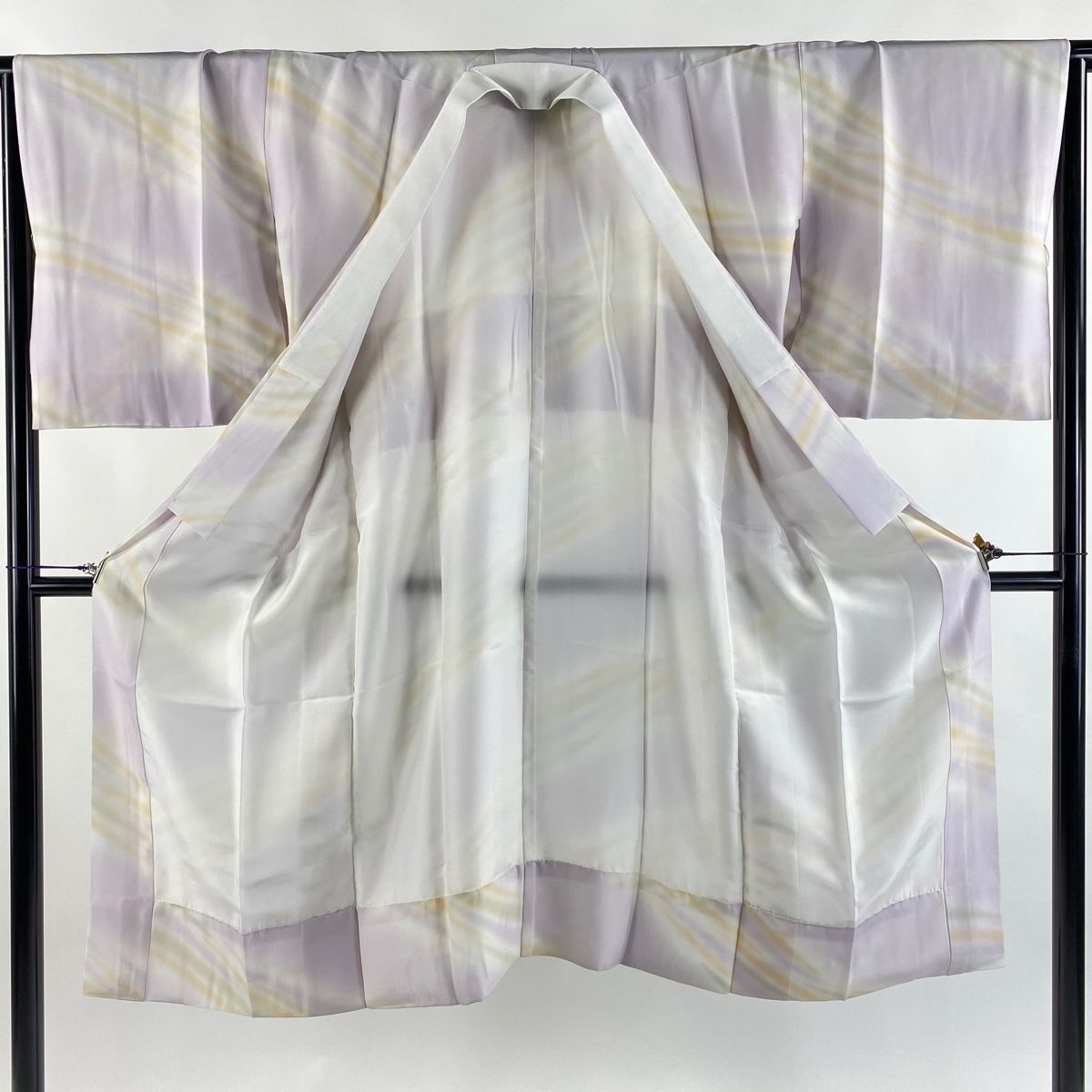  長襦袢 身丈119.5 cm 裄丈63.5 S 斜縞 ぼかし 薄紫 正絹 秀品 長襦袢 長襦袢 半襦袢