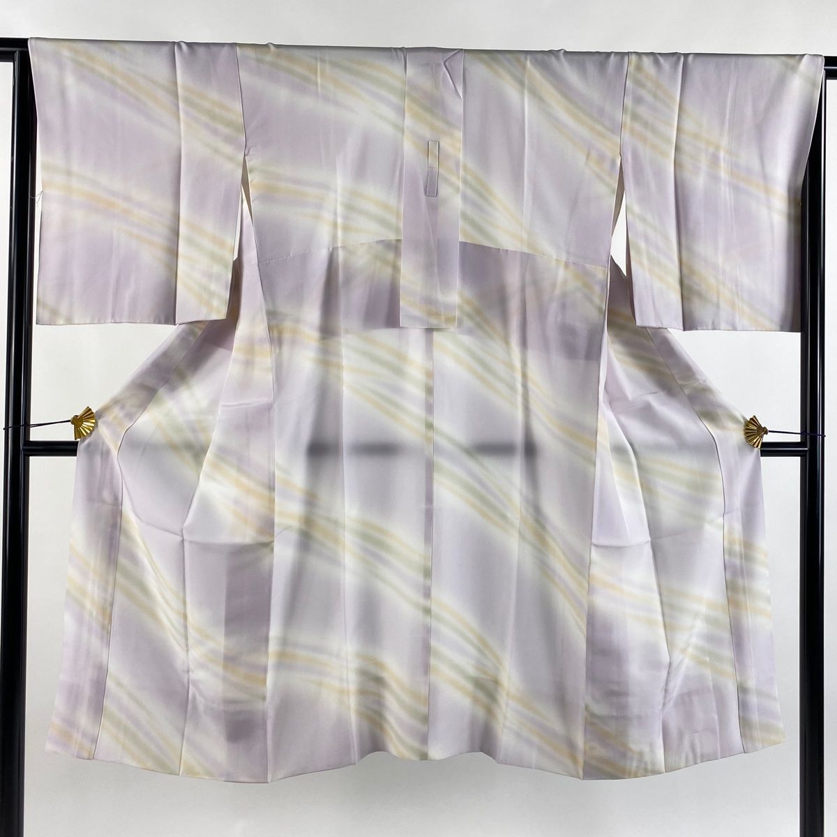 長襦袢 身丈119 5 cm 裄丈63 S 斜縞 ぼかし 薄紫 正絹 秀品