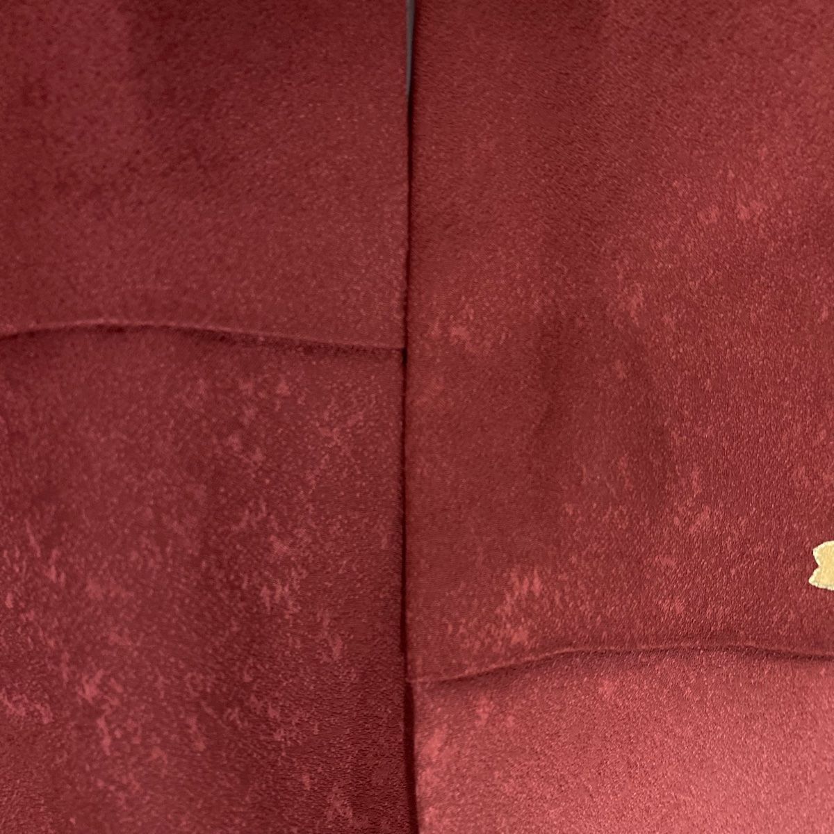  振袖 身丈171 cm 裄丈67 M 袷 草花 芝 金糸 金彩 小豆色 正絹 秀品 振袖 着物