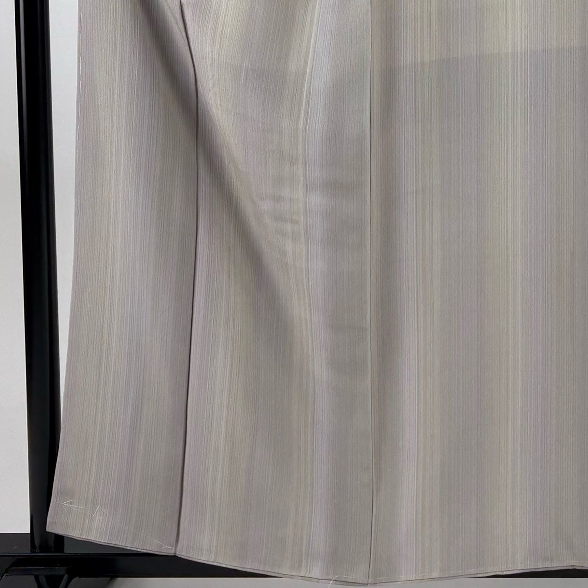 小紋 身丈157 5 cm 裄丈65 M 袷 縦縞 薄小豆 正絹 秀品