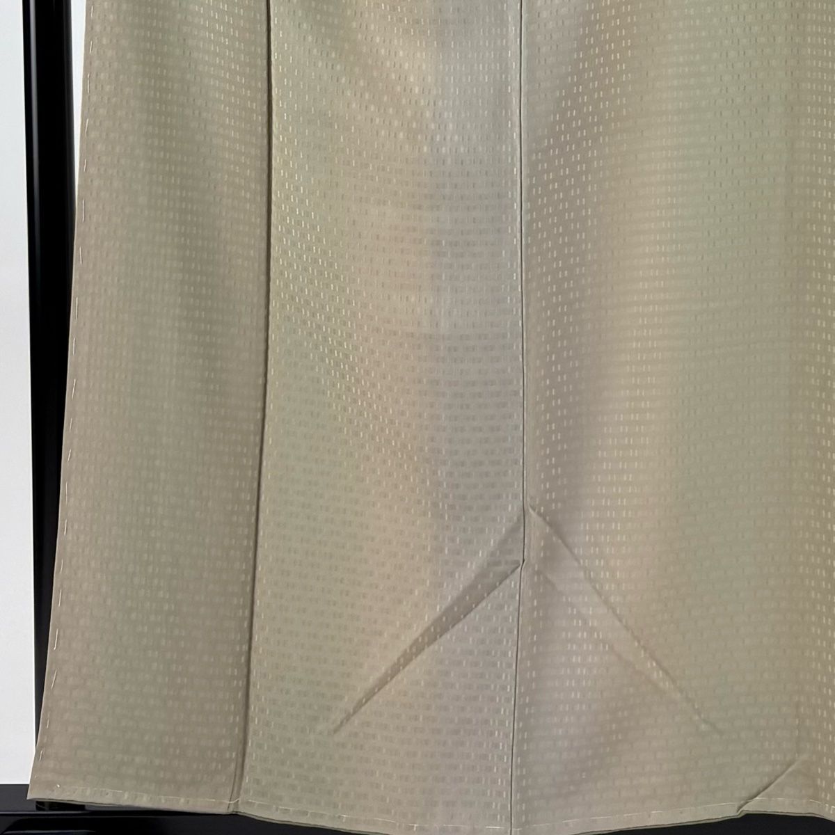 小紋 身丈156 cm 裄丈66 M 袷 地紋 縦ぼかし 茶緑色 正絹 秀品