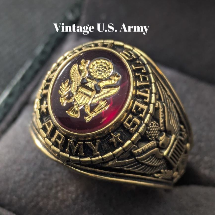 US ARMY 米陸軍 スターリングシルバー 925 GF ゴールドフィルド 米国 白頭鷲 26号 イーグル ミリタリーリング