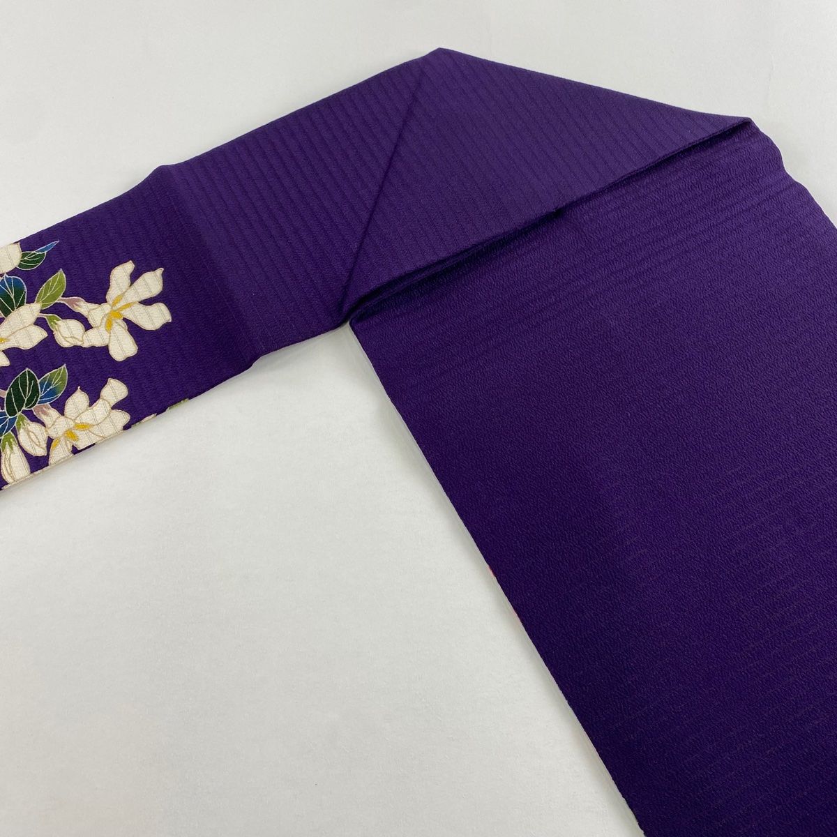  名古屋帯 秀品 枝花 草花 金彩 紫 正絹 名古屋帯 帯