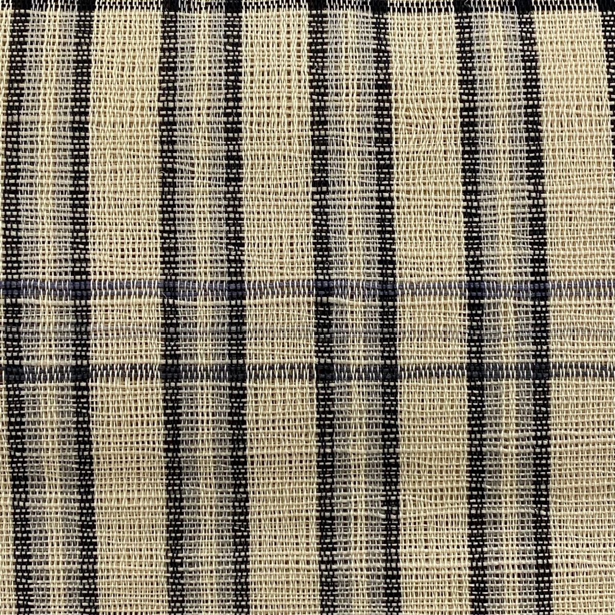 名古屋帯 秀品 八寸名古屋帯 松葉仕立て 夏帯 紗 トンネル仕立て 縞 格子 ベージュ 正絹