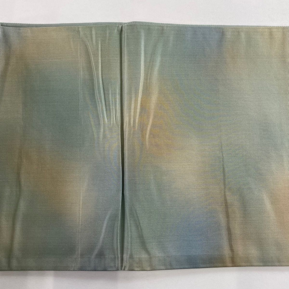  袋帯 秀品 風景 樹木 箔 金銀糸 灰緑 六通 正絹 袋帯 帯