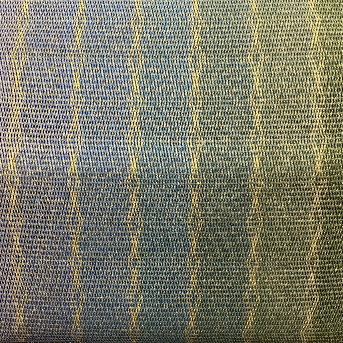 袋帯 秀品 菱 縞 金糸 薄青緑 お太鼓柄 正絹