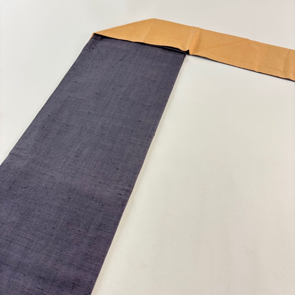  名古屋帯 秀品 紬地 亀甲 幾何学 刺繍 薄オレンジ 正絹 名古屋帯 帯