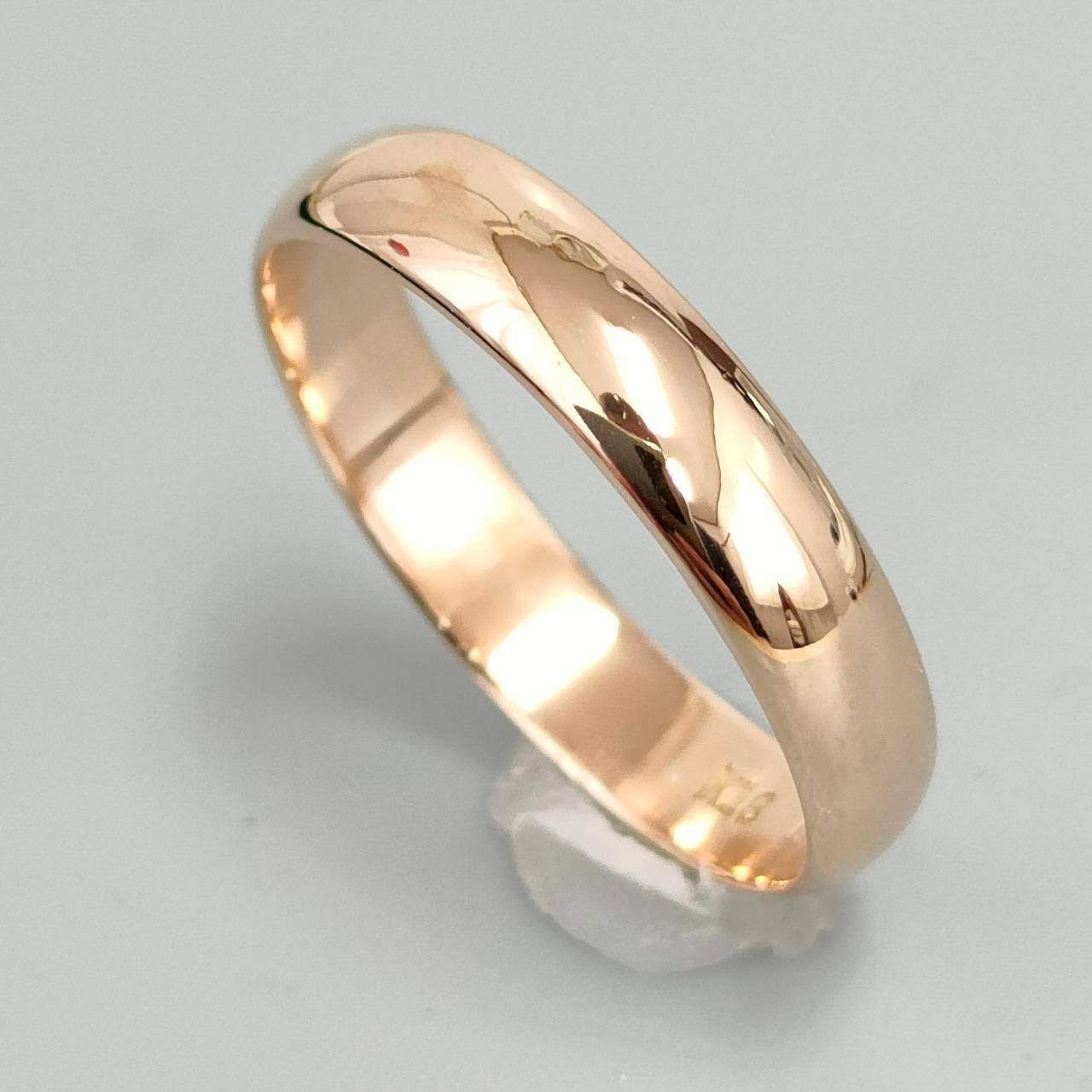 18金 K18 男女兼用 シンプル 鏡面 甲丸リング 2.74g 15号 D470